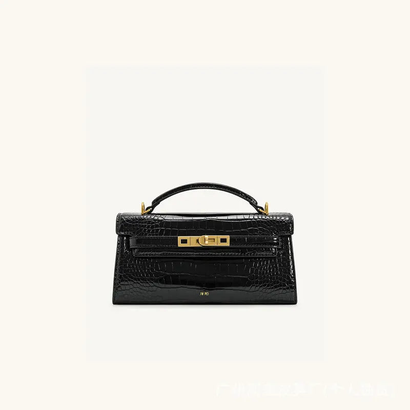 Elegant JW PEI crocodile pattern handbag for women, featuring a PU crossbody shoulder design with a designer-inspired style.