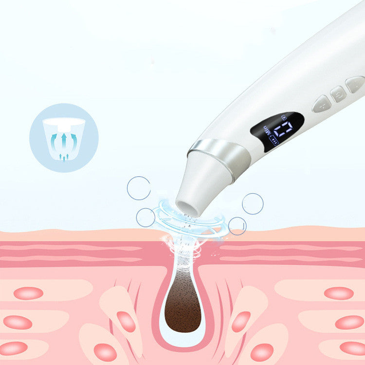 Everyday Auraa blackhead remover vacuum with camera, LED display, and skin care essentials for pore cleaning and blackhead removal.