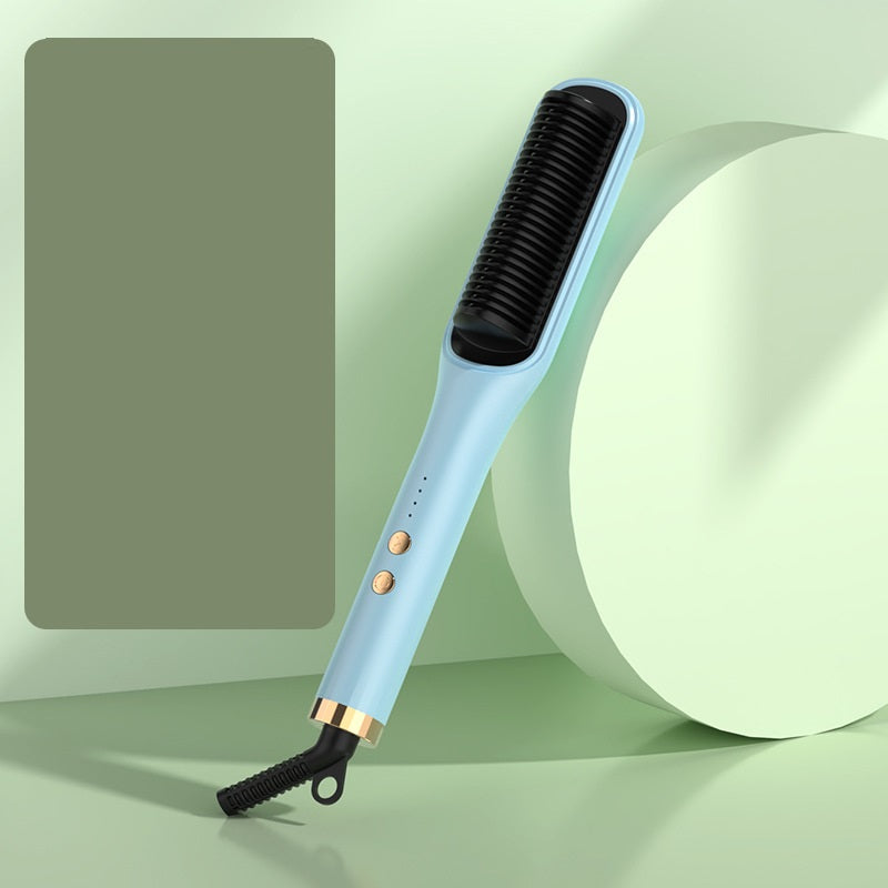 Everyday Auraa Hot & Cool Air Hair Straightener Brush, heated styling comb with fast heat-up for smooth, sleek hair.