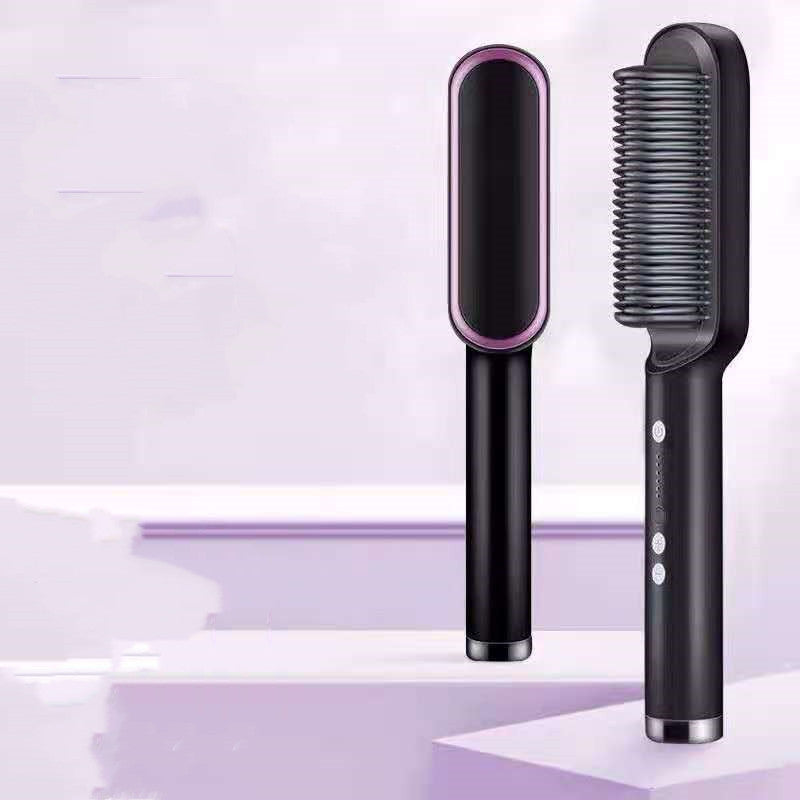 Everyday Auraa 2-in-1 hair straightener hot comb with negative ion electric brush for straightening and curling hair.