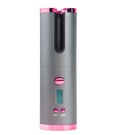 Everyday Auraa rechargeable cordless hair curler for women with LCD display and automatic curling feature, portable hair styling tool