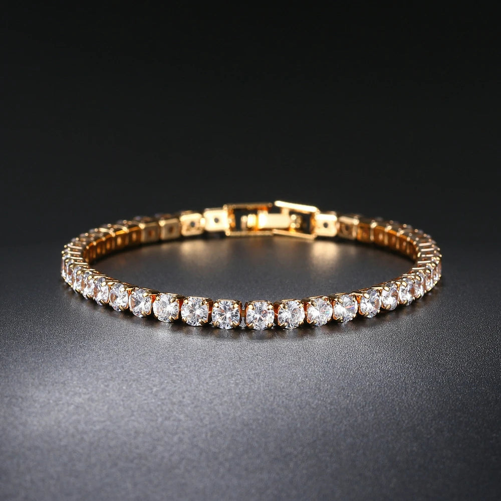 Iced-Out Tennis Bracelet for Men – Cubic Zirconia Hip-Hop Chain Jewelry - Everyday Auraa