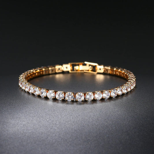 Iced-Out Tennis Bracelet for Men – Cubic Zirconia Hip-Hop Chain Jewelry - Everyday Auraa