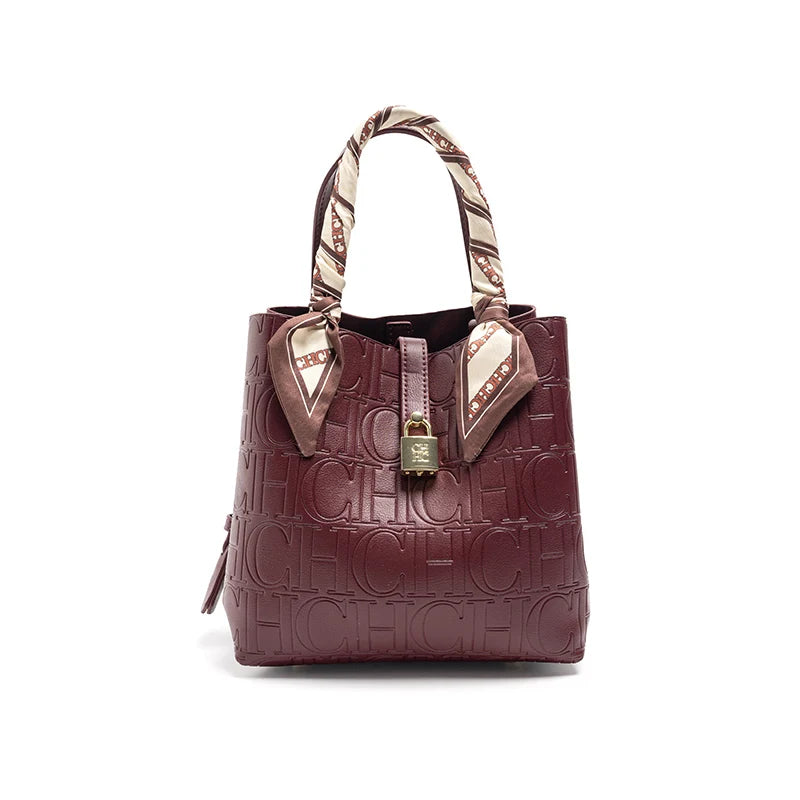 Elegant women's crossbody tote bag by Everyday Auraa with embossed letter design, large capacity, and shoulder strap.