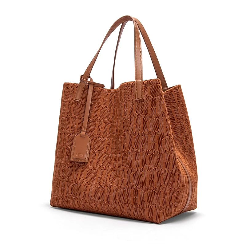 Women's woven bucket handbag by Everyday Auraa with solid color, large capacity, shoulder tote design, suitable for everyday use.