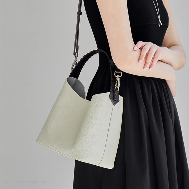 Genuine cowhide leather hobo bag by Everyday Auraa, soft slouchy shoulder bag with large capacity and crossbody style.