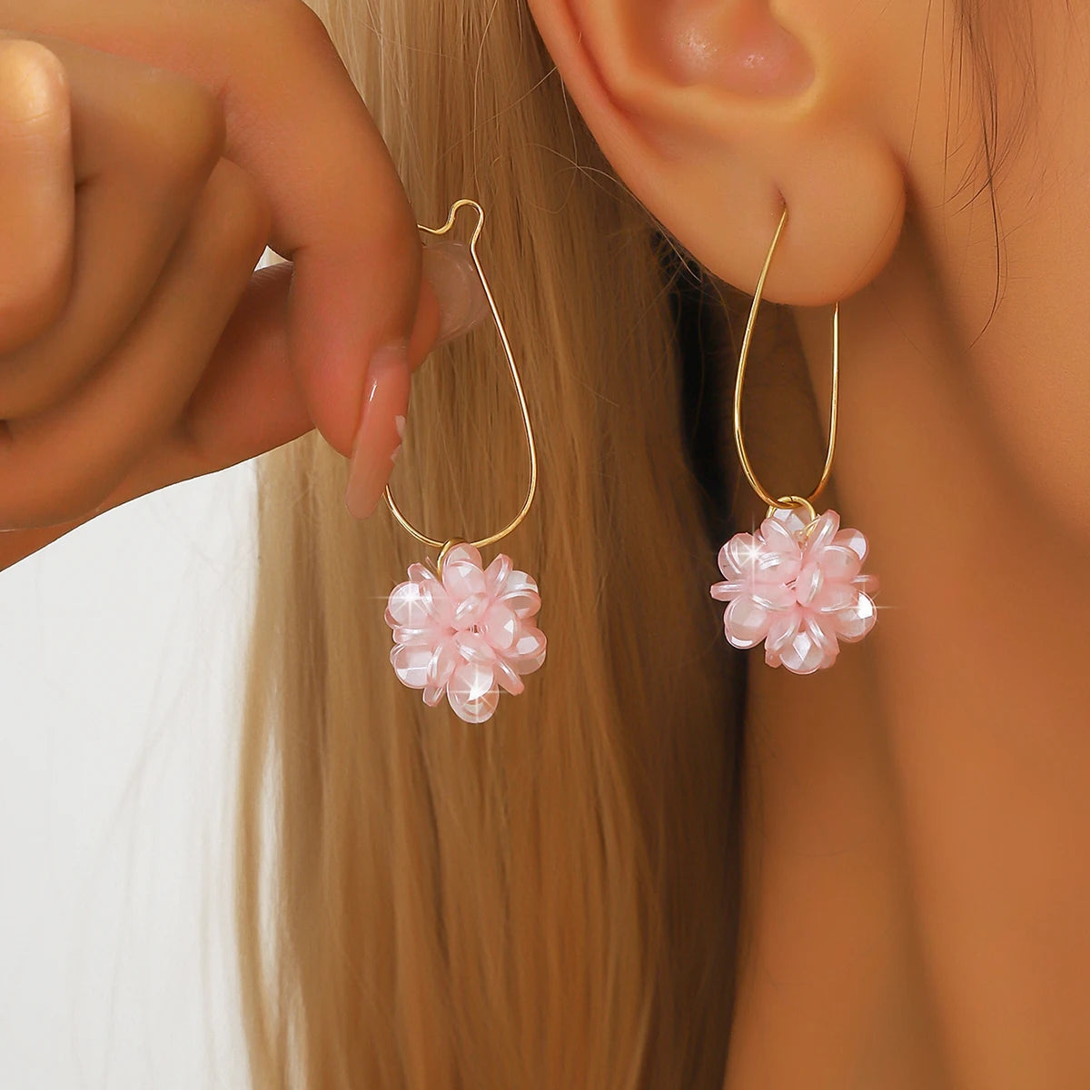 2-Piece Pearl Petal Ball Earrings for Women – Elegant Fashion Party & Holiday Jewelry - Everyday Auraa