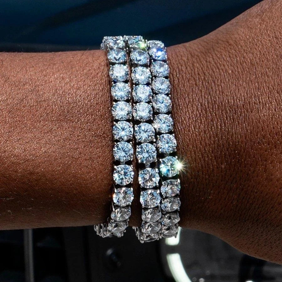 Iced-Out Tennis Bracelet for Men – Cubic Zirconia Hip-Hop Chain Jewelry - Everyday Auraa