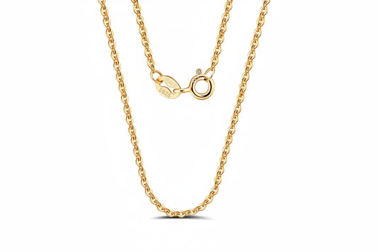 18K Champagne Gold Plated 925 Sterling Silver Thin Cable Chain Necklace – Minimal Fine Jewelry - Everyday Auraa