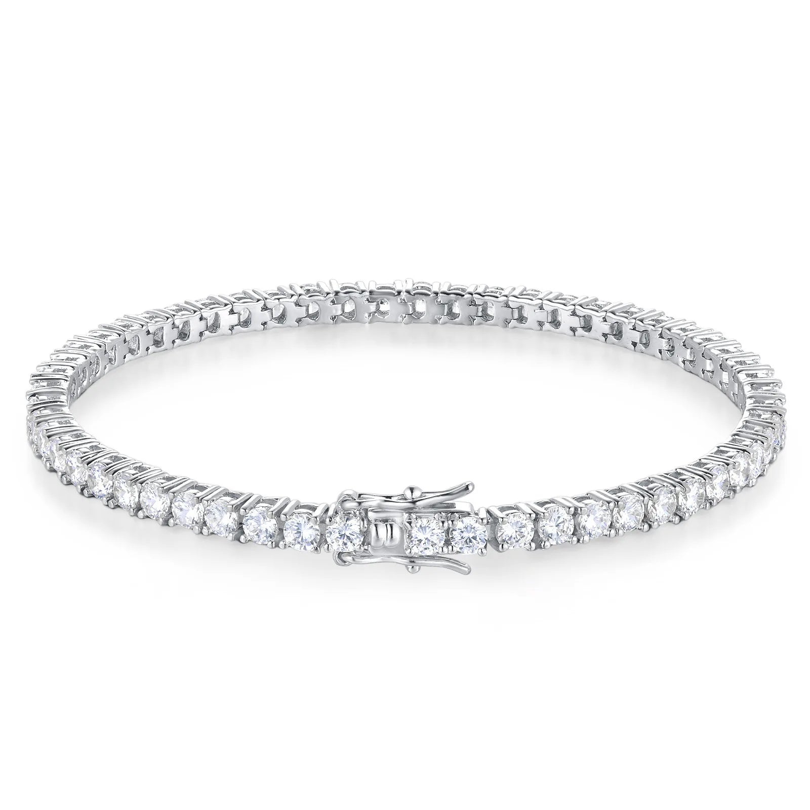 D Color VVS1 Moissanite Tennis Bracelet in 925 Sterling Silver – Classic Unisex Luxury Jewelry - Everyday Auraa