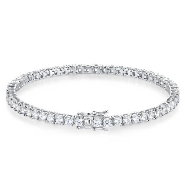 D Color VVS1 Moissanite Tennis Bracelet in 925 Sterling Silver – Classic Unisex Luxury Jewelry - Everyday Auraa