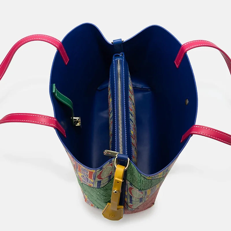 Large capacity CH Women's letter print crossbody handbag with floral design, tote style, and messenger strap by Everyday Auraa.