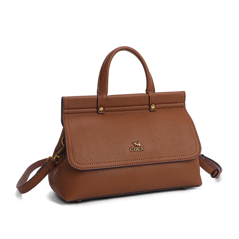 Leather women's backpack and crossbody handbag by Everyday Auraa, stylish and functional for daily use.