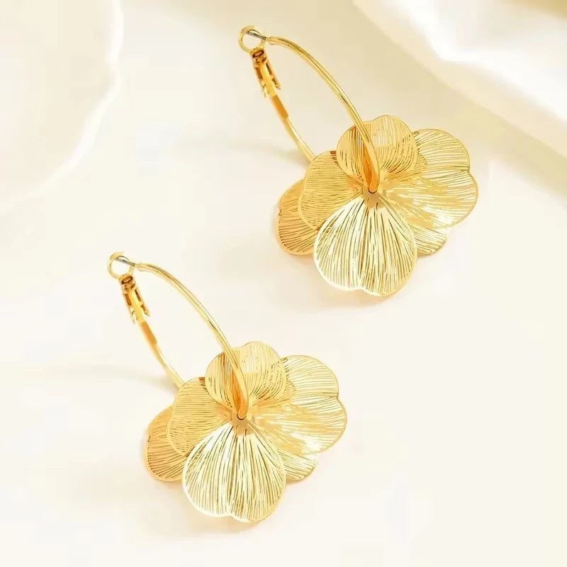 Elegant Butterfly & Floral Pendant Earrings – Gold-Tone Vintage Party Jewelry for Women - Everyday Auraa