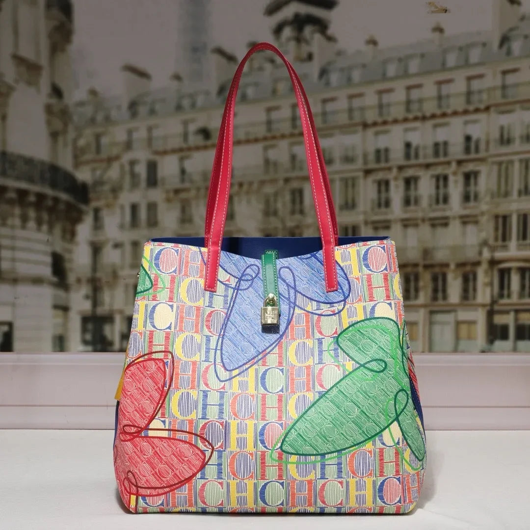 Large capacity CH Women’s floral letter print crossbody handbag by Everyday Auraa with designer style tote and messenger features.