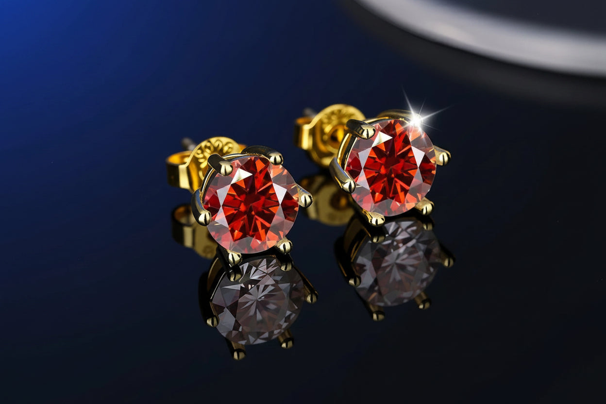 Sterling silver moissanite stud earrings with diamond-like sparkle, unisex design, from Everyday Auraa, with certificate of authenticity.