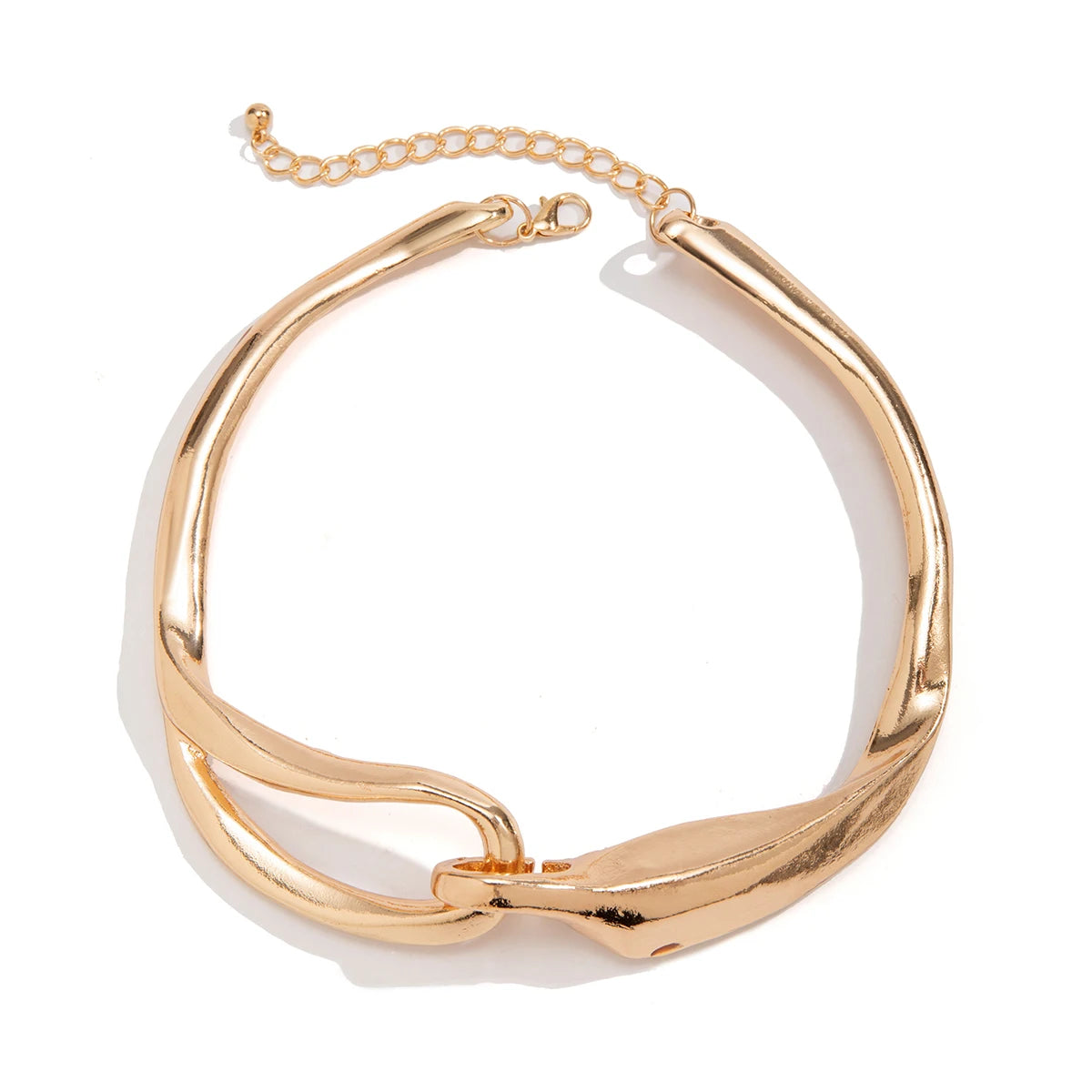 Punk Irregular Geometric Torque Necklace – Bold Statement Chain Jewelry for Women & Men - Everyday Auraa