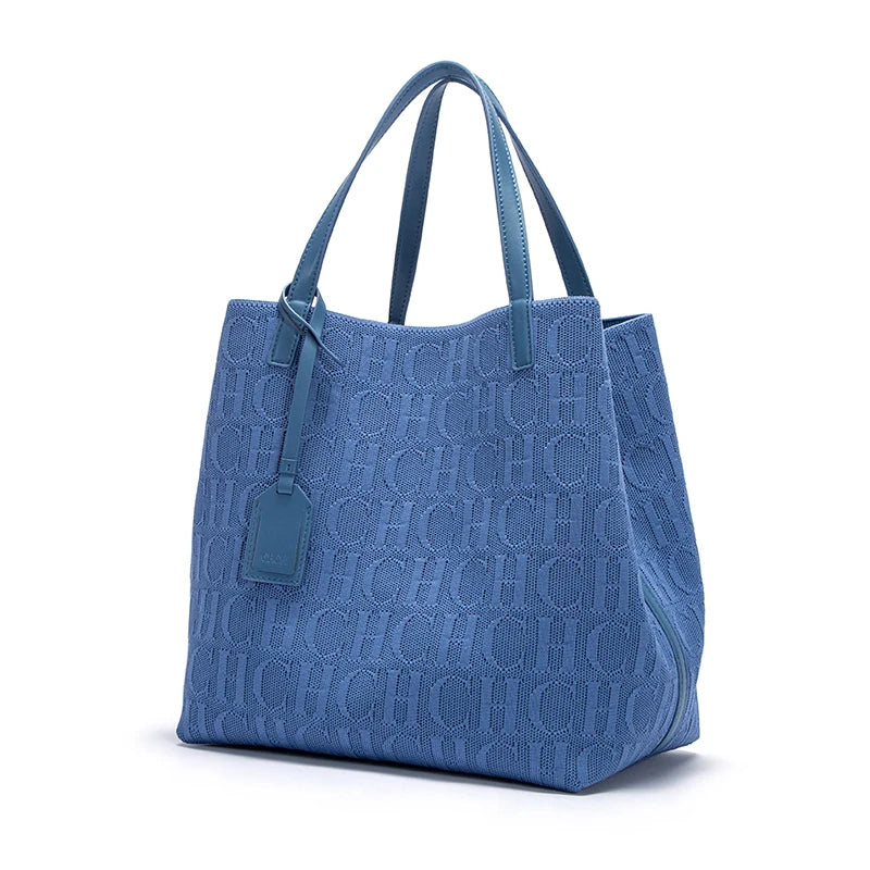 Large capacity women's woven bucket handbag by Everyday Auraa, solid color shoulder tote bag for everyday use.
