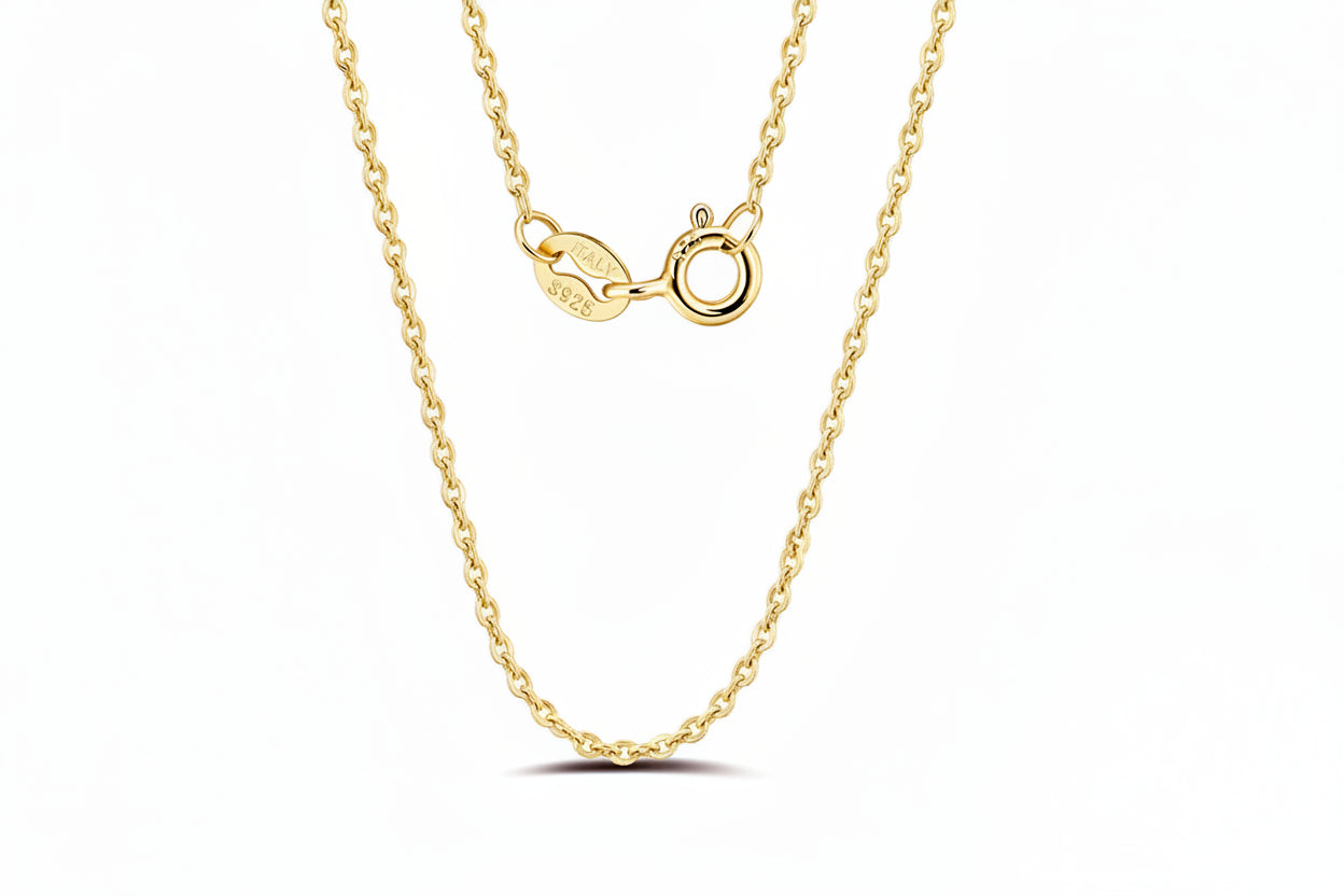 14K Gold Plated 925 Sterling Silver Thin Cable Chain Necklace – Minimal Classic Fine Jewelry - Everyday Auraa