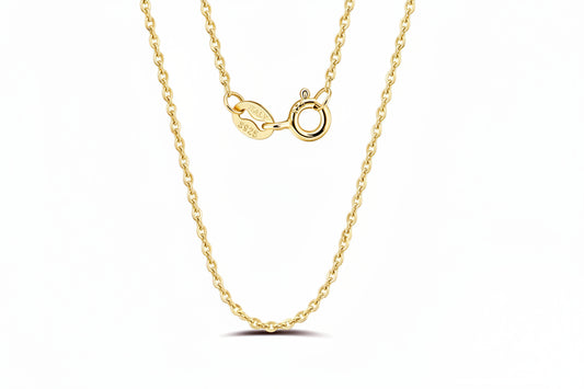 14K Gold Plated 925 Sterling Silver Thin Cable Chain Necklace – Minimal Classic Fine Jewelry - Everyday Auraa