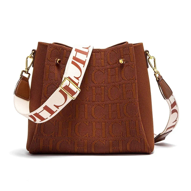 Large capacity CH Women’s casual crossbody shoulder bag by Everyday Auraa, stylish fashion bucket handbag on a neutral background.
