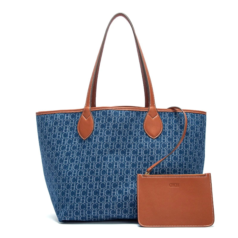Everyday Auraa women's double-sided tote bag with large capacity, casual shoulder handbag for mother and child shopping.