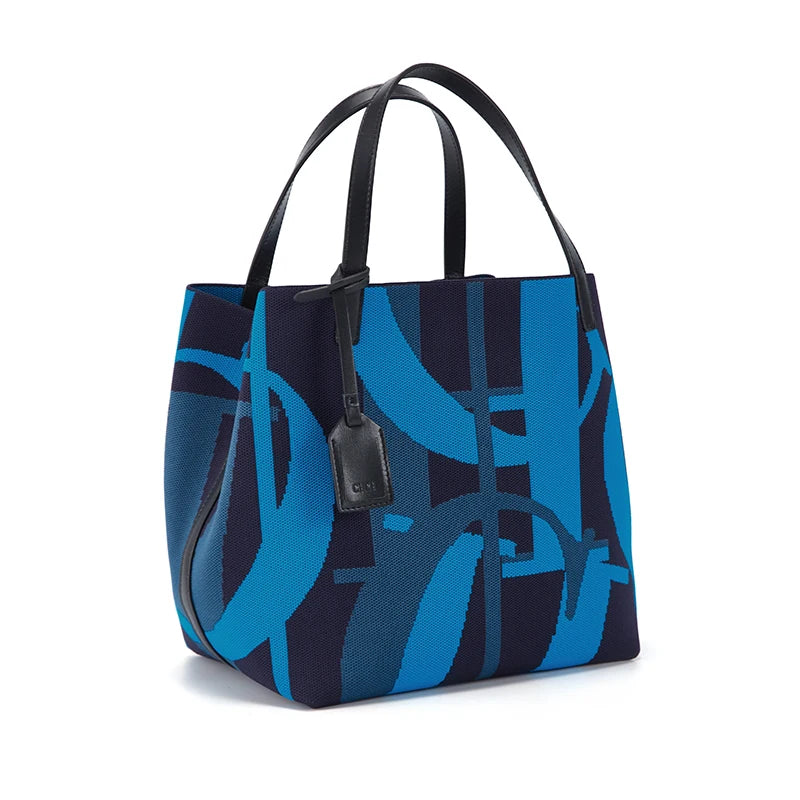 Large capacity Women’s woven bucket handbag by Everyday Auraa, solid color shoulder tote bag for everyday use