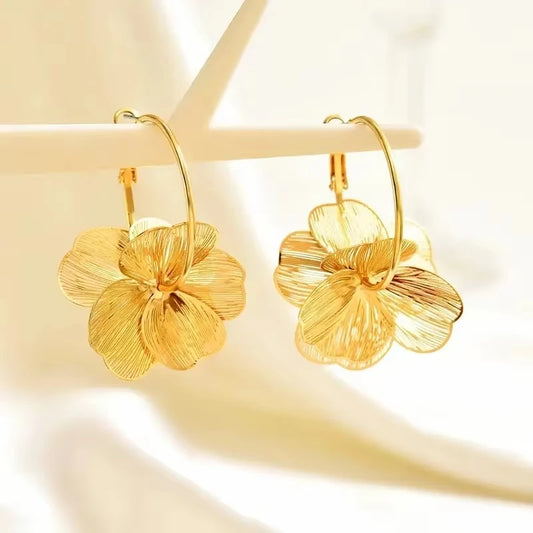 Elegant Butterfly & Floral Pendant Earrings – Gold-Tone Vintage Party Jewelry for Women - Everyday Auraa