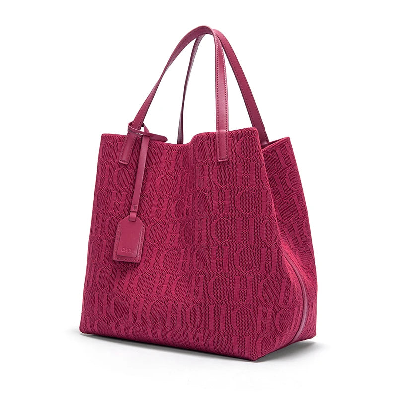 Large capacity Women's woven bucket handbag by Everyday Auraa with solid color design, shoulder tote for everyday use