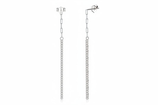Silver chain earrings